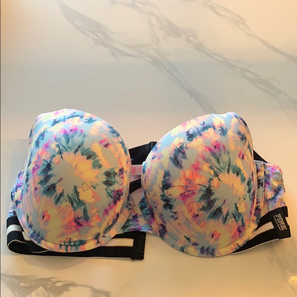 Tie dye PINK Victoria’s Secret push up bra (36DD)